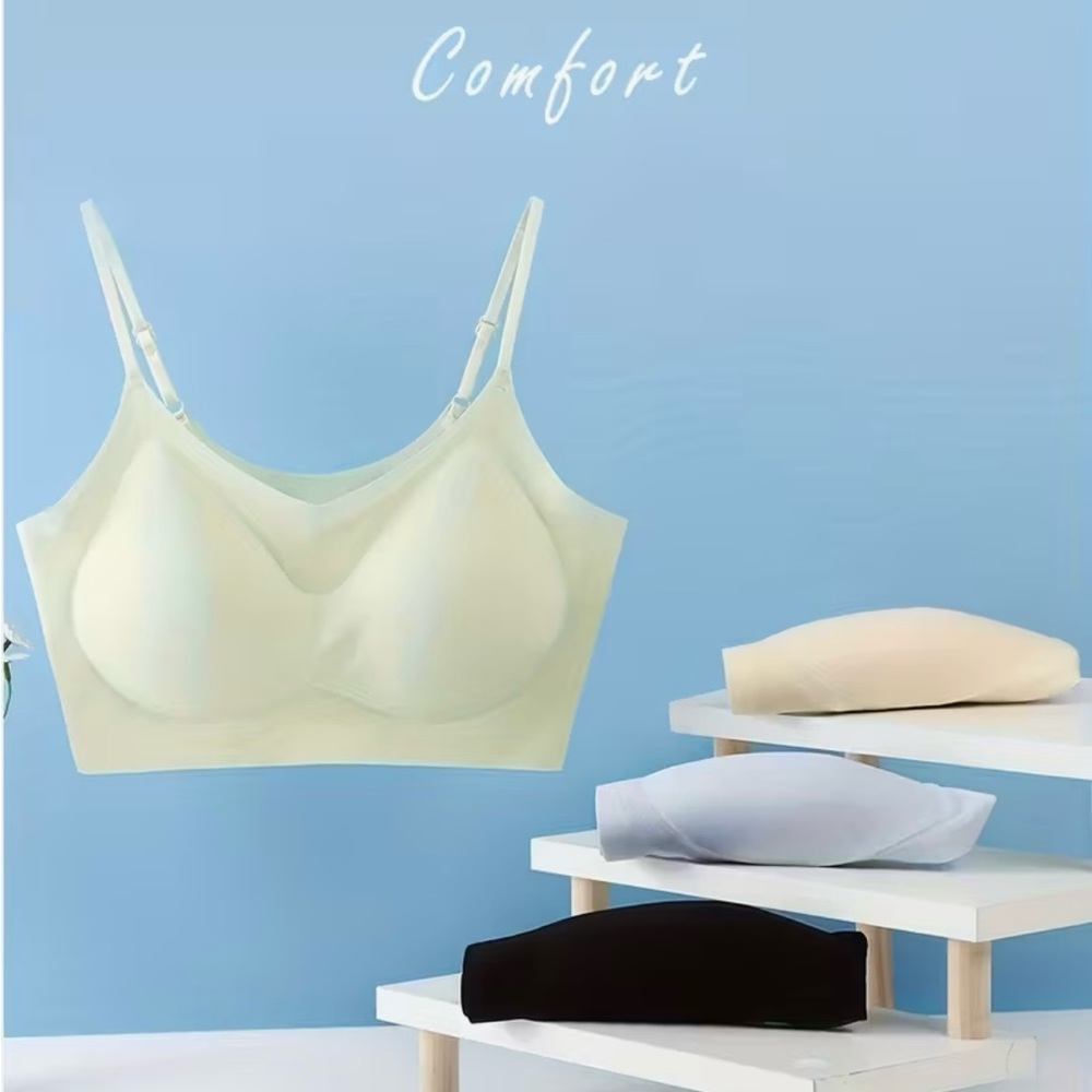 4pcs Women's Seamless Wireless Push-Up Bras - Lightweight Size Asian M
